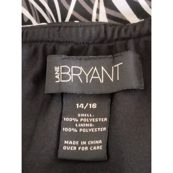 Lane Bryant Womens Flowy Black White Abstract Print Midi Skirt Plus Size 14/16 - Picture 6 of 6